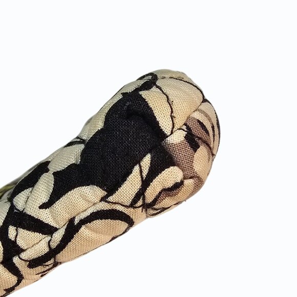 Vera Bradley Retired Baroque Black Yellow White Double Kiss Lock Wallet Clutch - Picture 9 of 13